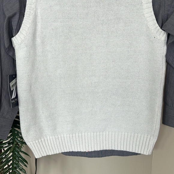 Brand New Nautica 2-Piece Argyle Sweater Vest & Gray Collared Button Down Shirt - Picture 11 of 13
